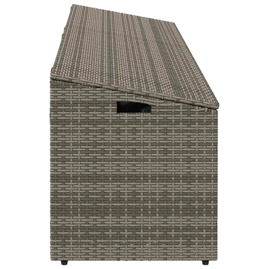 Garden Storage Box Grey Outdoor Furniture Poly Rattan Patio Deck Box