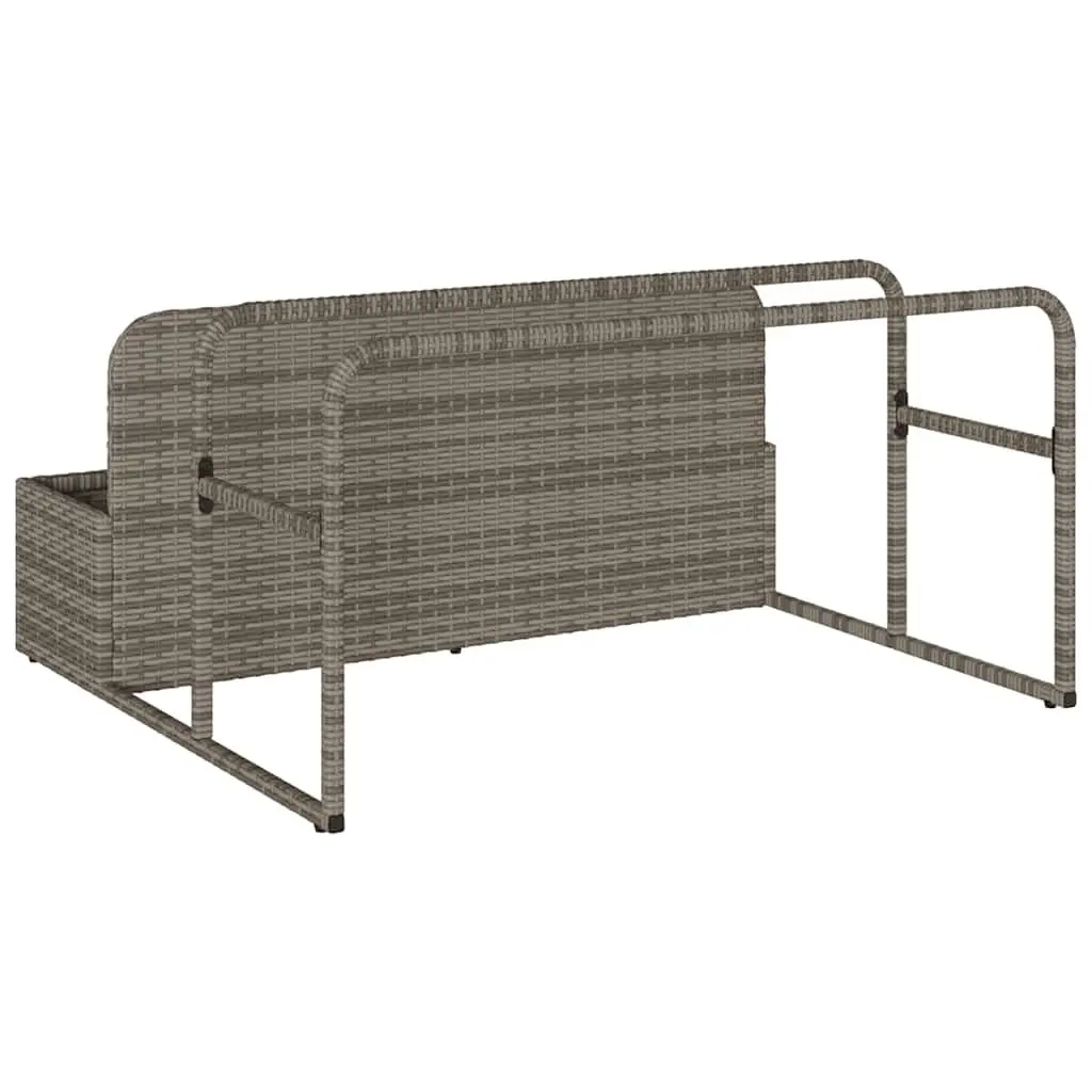 Poolside Float Storage Basket Grey Outdoor Garden Patio Rattan Organiser