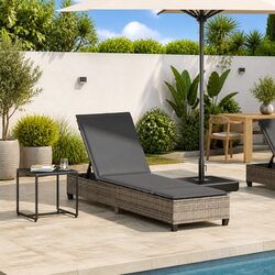 Reliable Grey Sun Lounger with Cushions for Your Outdoors
