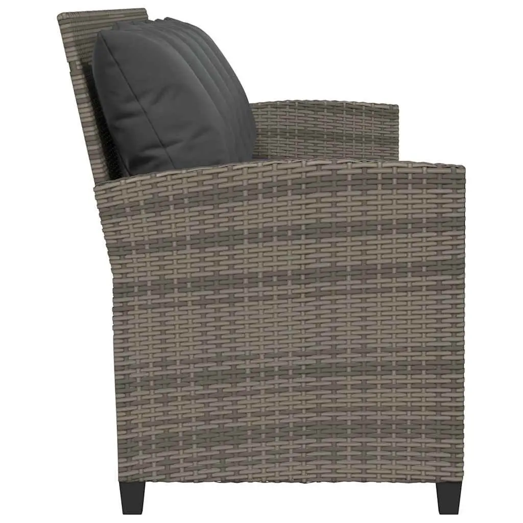 Garden Sofa 5-Seater Outdoor Relaxation Grey Rattan