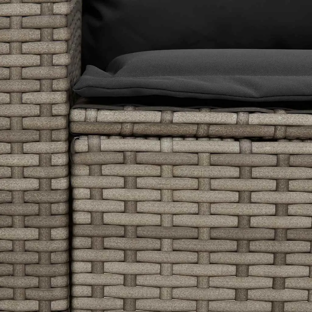 Garden Sofa 5-Seater Outdoor Relaxation Grey Rattan