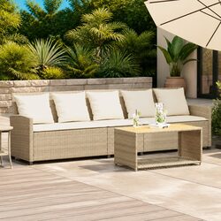 Comfortable 5-Seater Garden Sofa with Removable Covers