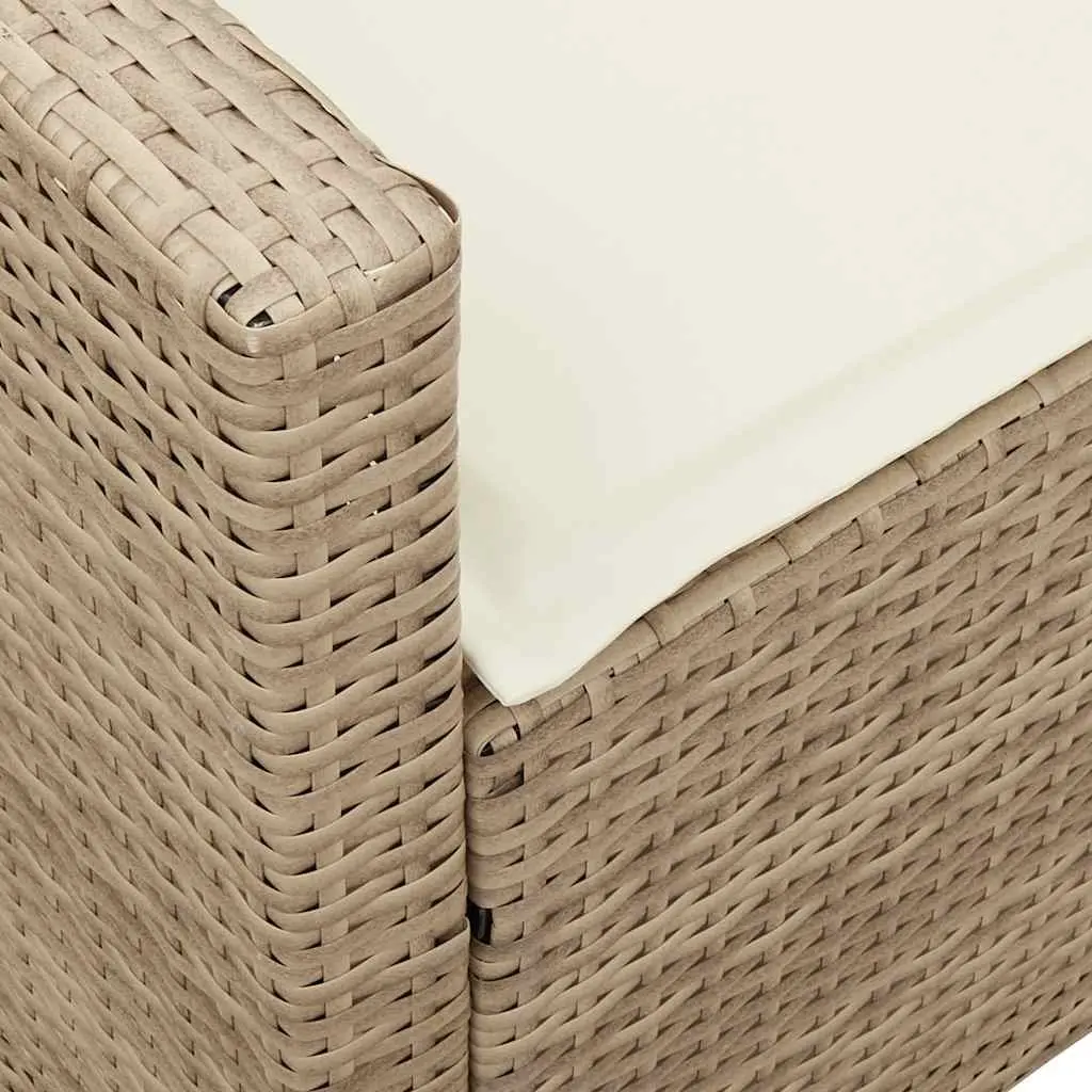 Garden Sofa 5-Seater Outdoor Patio Lounge Set Beige Poly Rattan