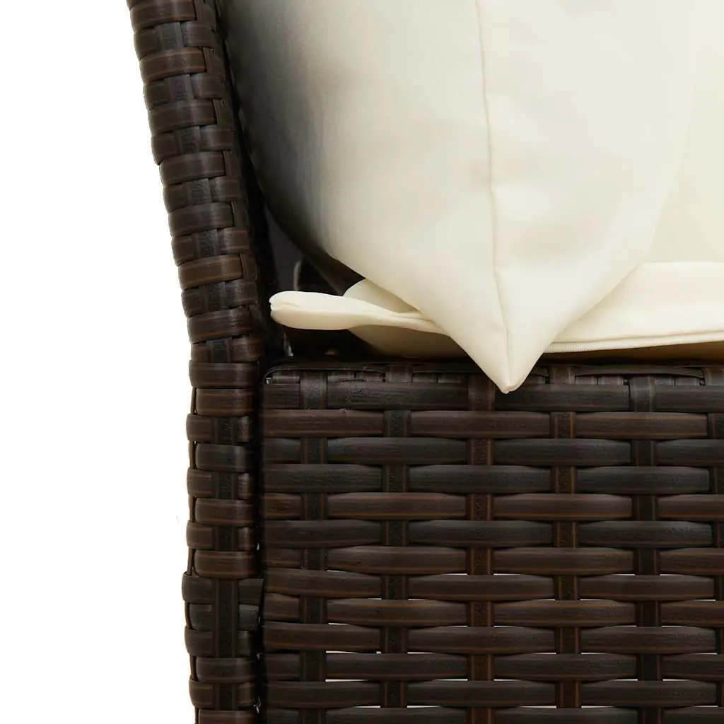 Outdoor Garden Sofa Modular Seating Brown Rattan with Cushions