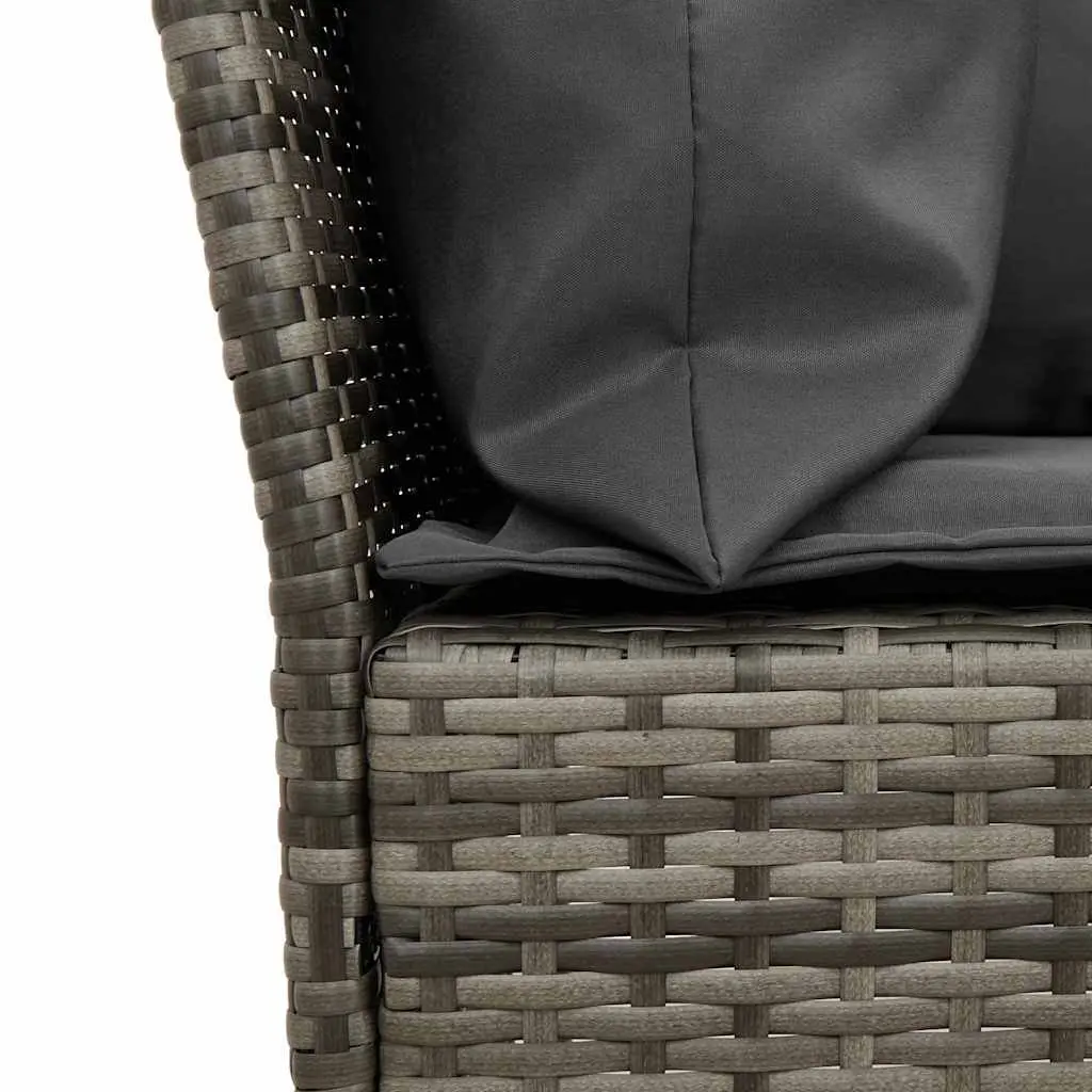 Garden Sofa Modular Outdoor Seating Grey PE Rattan with Cushions