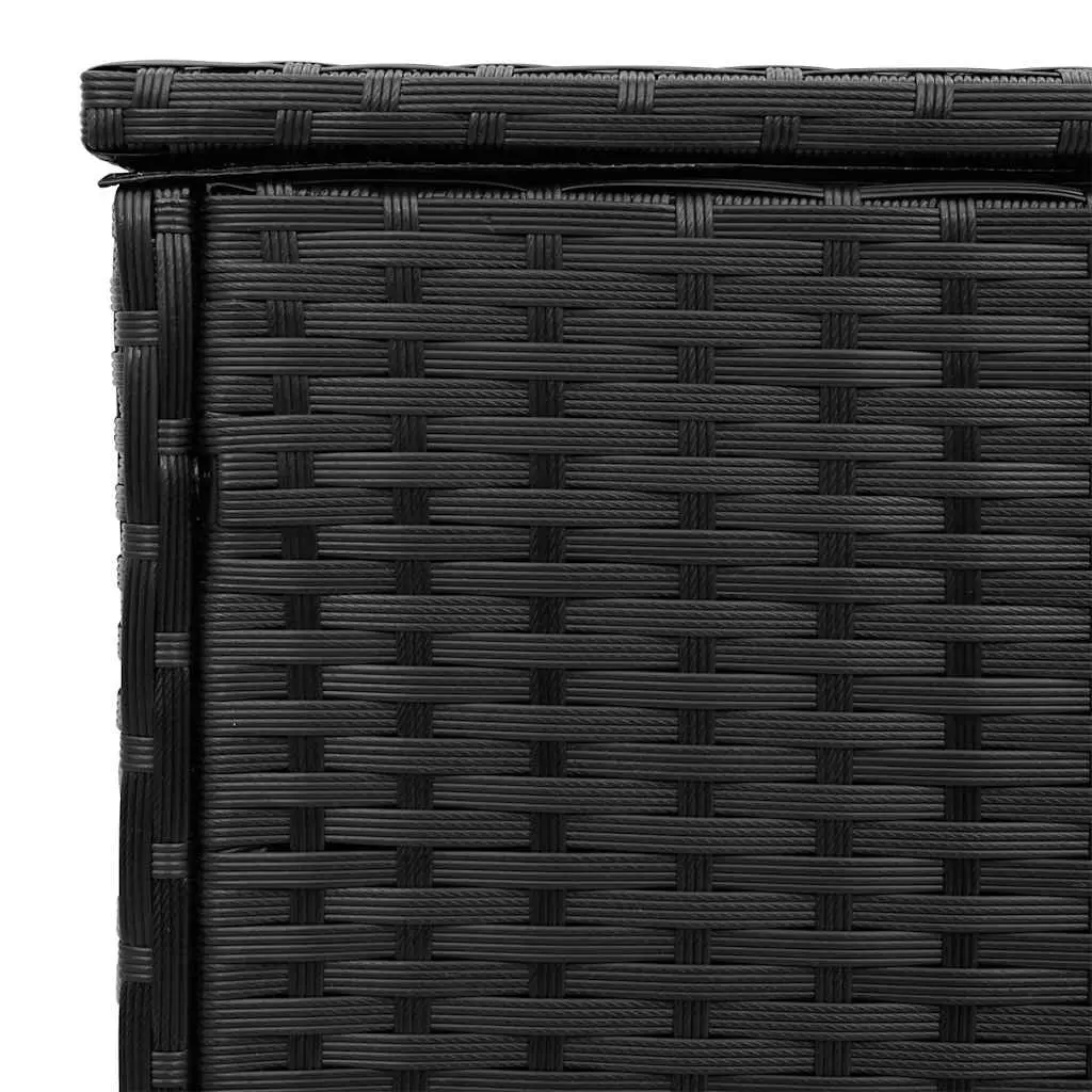 Outdoor Storage Box Cushion Organizer 100 x 55 x 55.5 cm Black PE Rattan