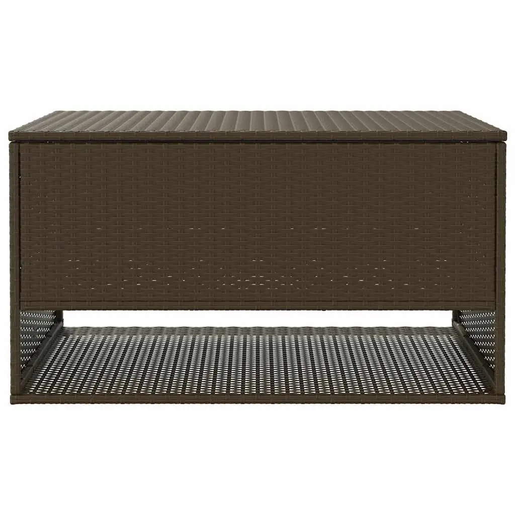 Outdoor Storage Box Brown Poly Rattan Garden Furniture Cushion Organiser