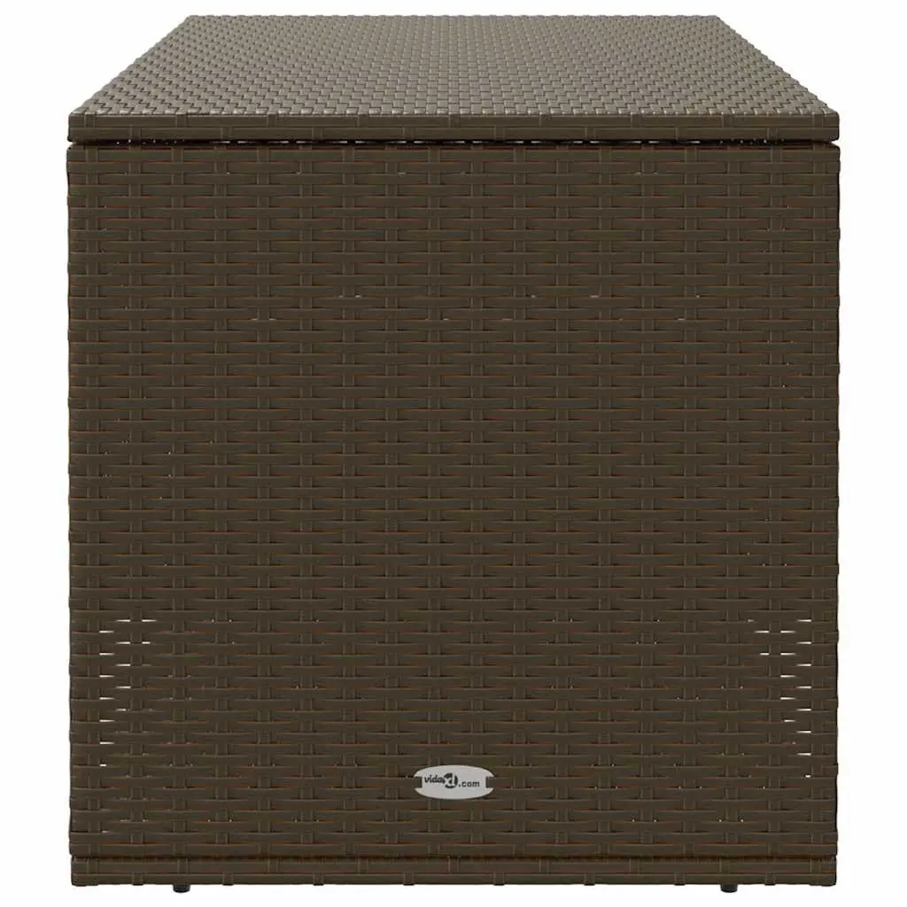 Outdoor Storage Box Brown Poly Rattan Garden Furniture Cushion Organiser