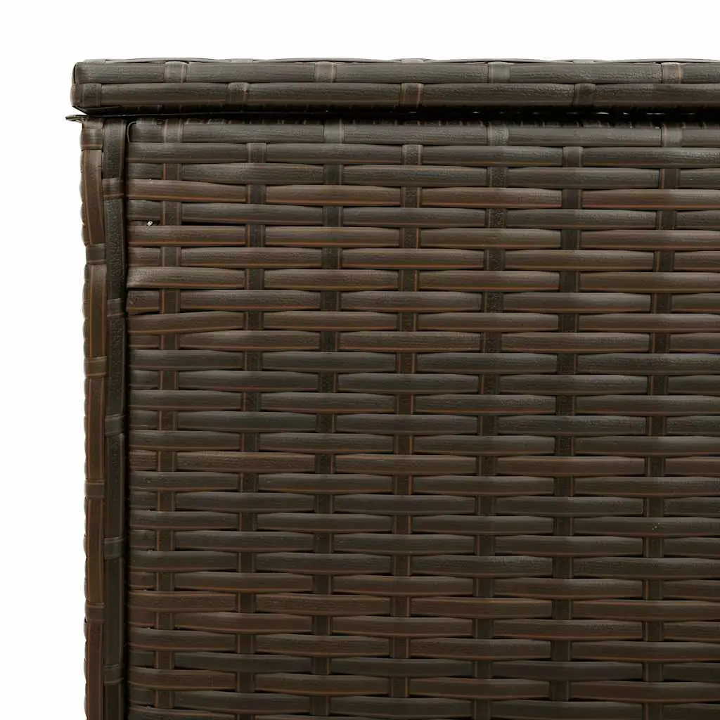 Outdoor Storage Box Brown Poly Rattan Garden Furniture Cushion Organiser