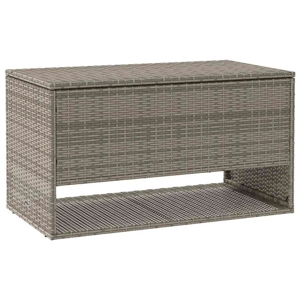 Outdoor Storage Box Grey Poly Rattan Cushion Organiser 100 x 55 x 55.5 cm