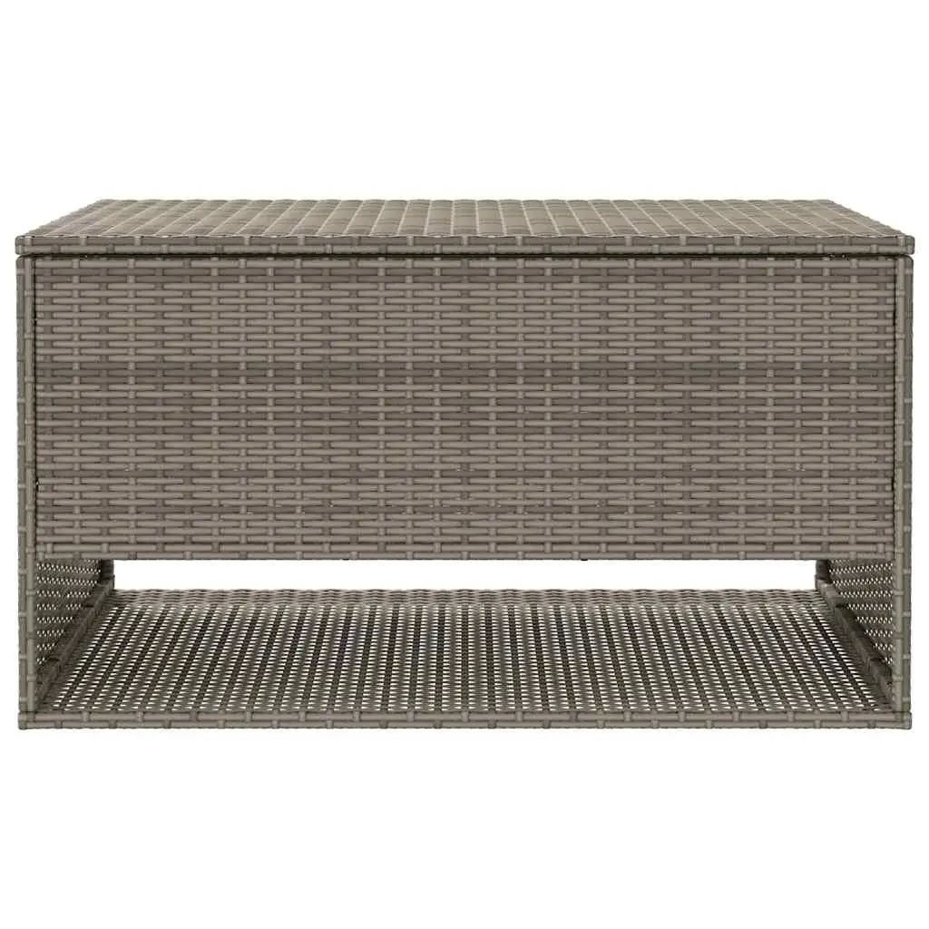 Outdoor Storage Box Grey Poly Rattan Cushion Organiser 100 x 55 x 55.5 cm