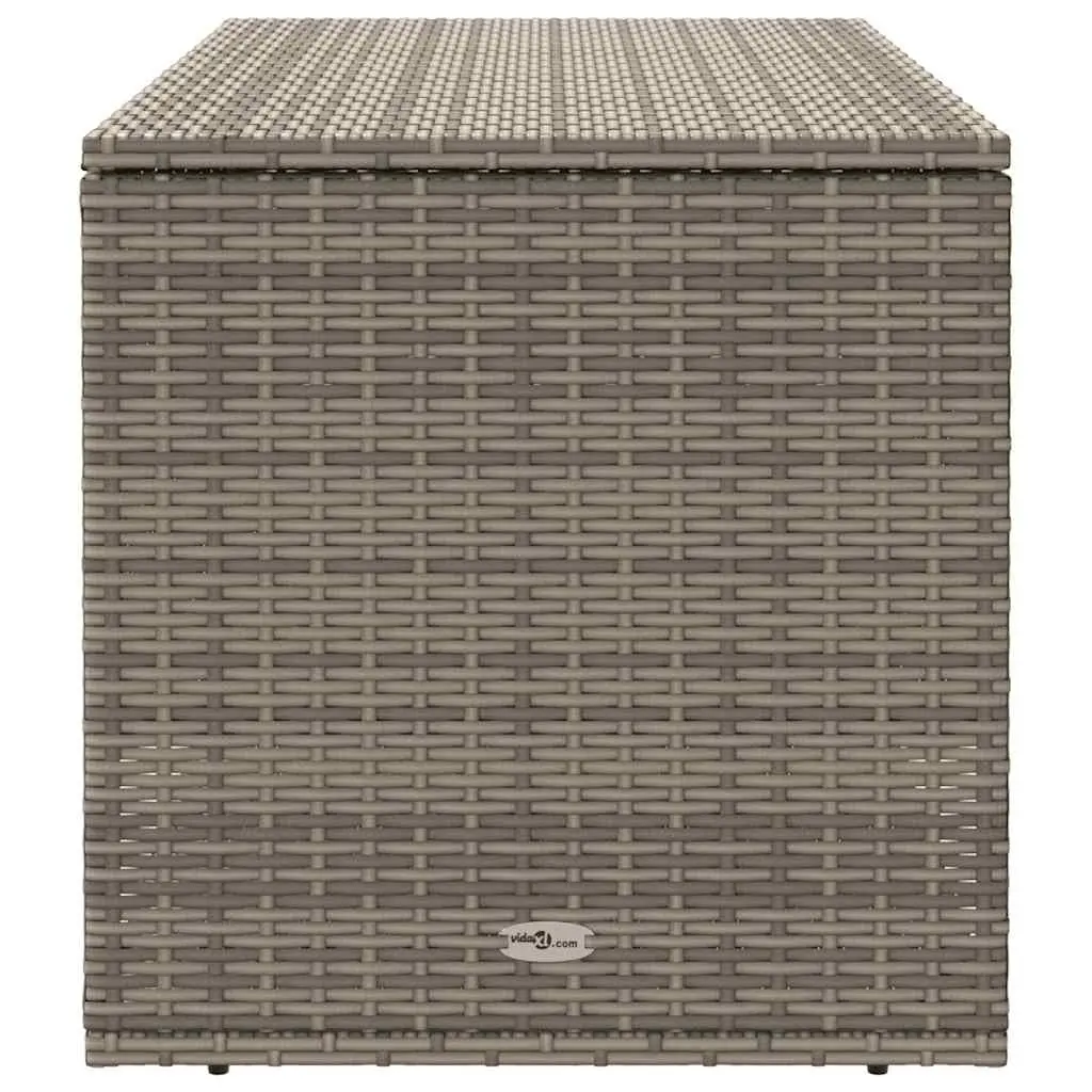 Outdoor Storage Box Grey Poly Rattan Cushion Organiser 100 x 55 x 55.5 cm