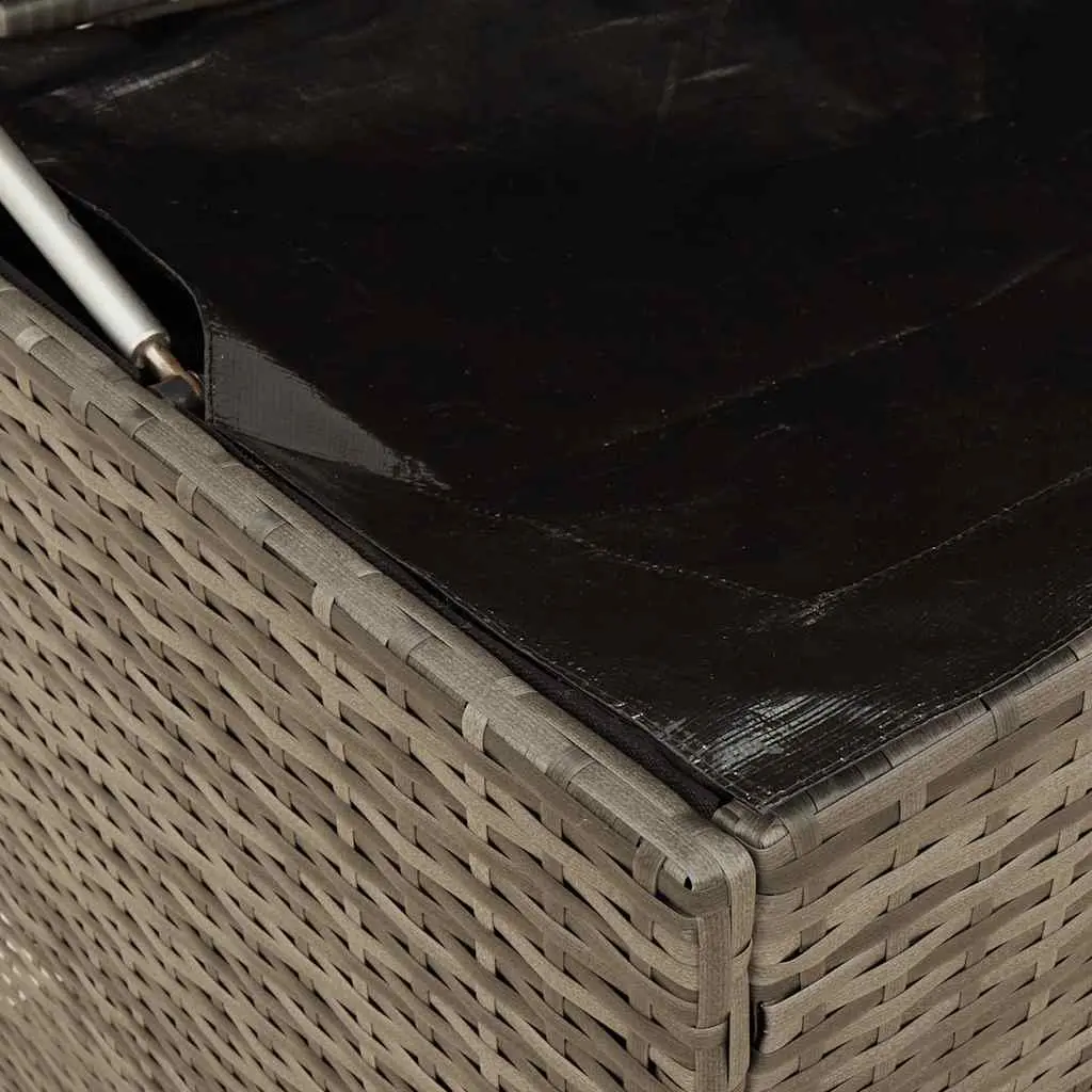 Outdoor Storage Box Grey Poly Rattan Cushion Organiser 100 x 55 x 55.5 cm