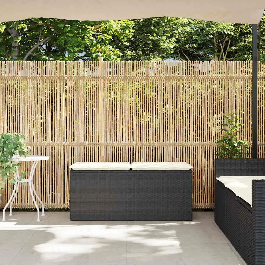 Black Outdoor Garden Bench with Thick Cushion
