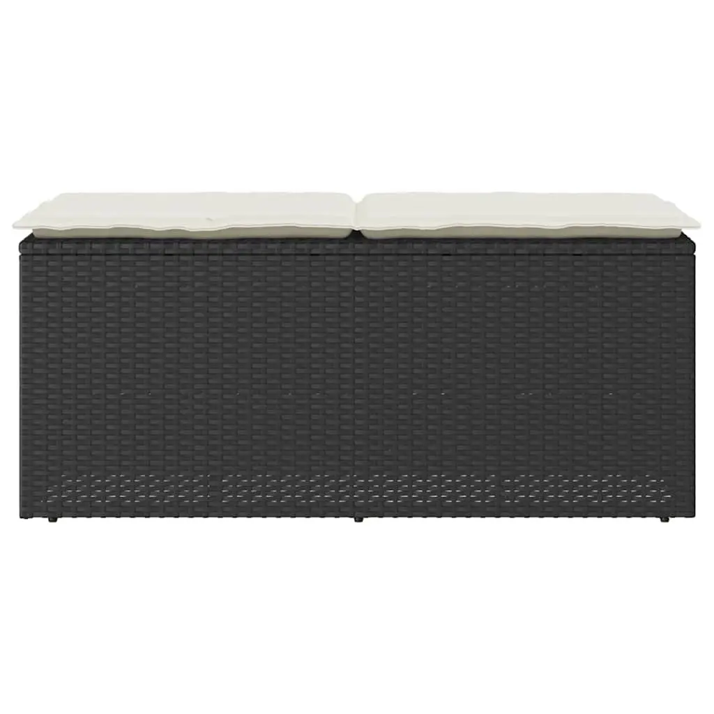 Black Outdoor Garden Bench with Thick Cushion