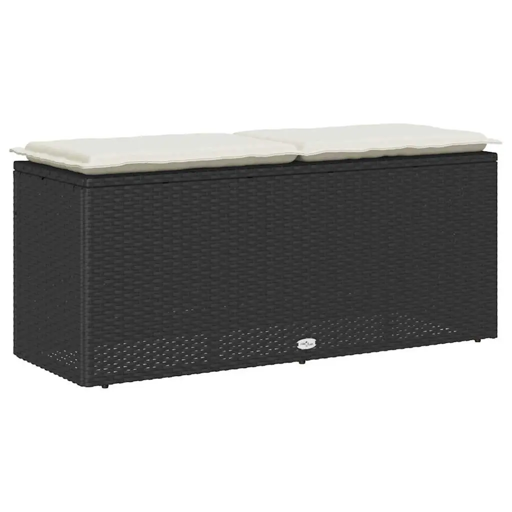 Black Outdoor Garden Bench with Thick Cushion