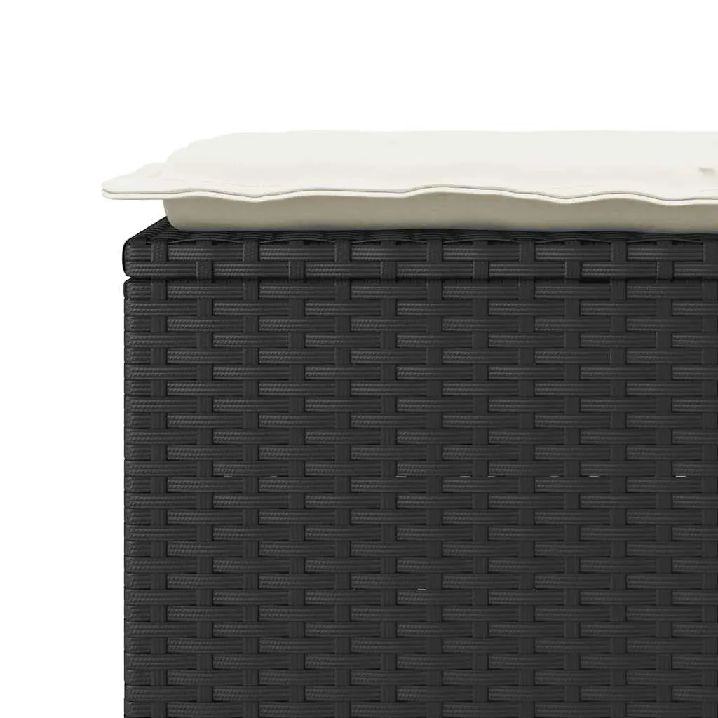 Black Outdoor Garden Bench with Thick Cushion