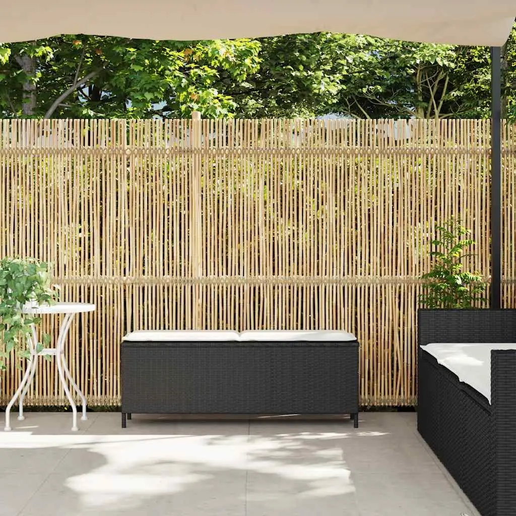 Garden Bench Outdoor Seating 110 x 30 x 40.5 cm Black Poly Rattan