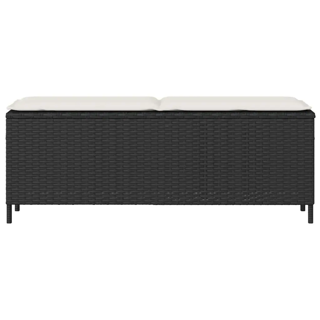 Garden Bench Outdoor Seating 110 x 30 x 40.5 cm Black Poly Rattan