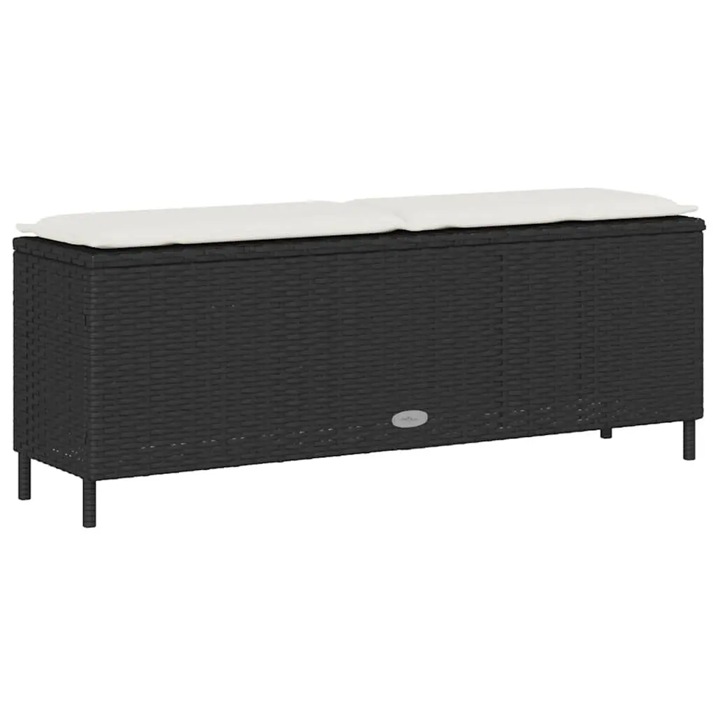 Garden Bench Outdoor Seating 110 x 30 x 40.5 cm Black Poly Rattan