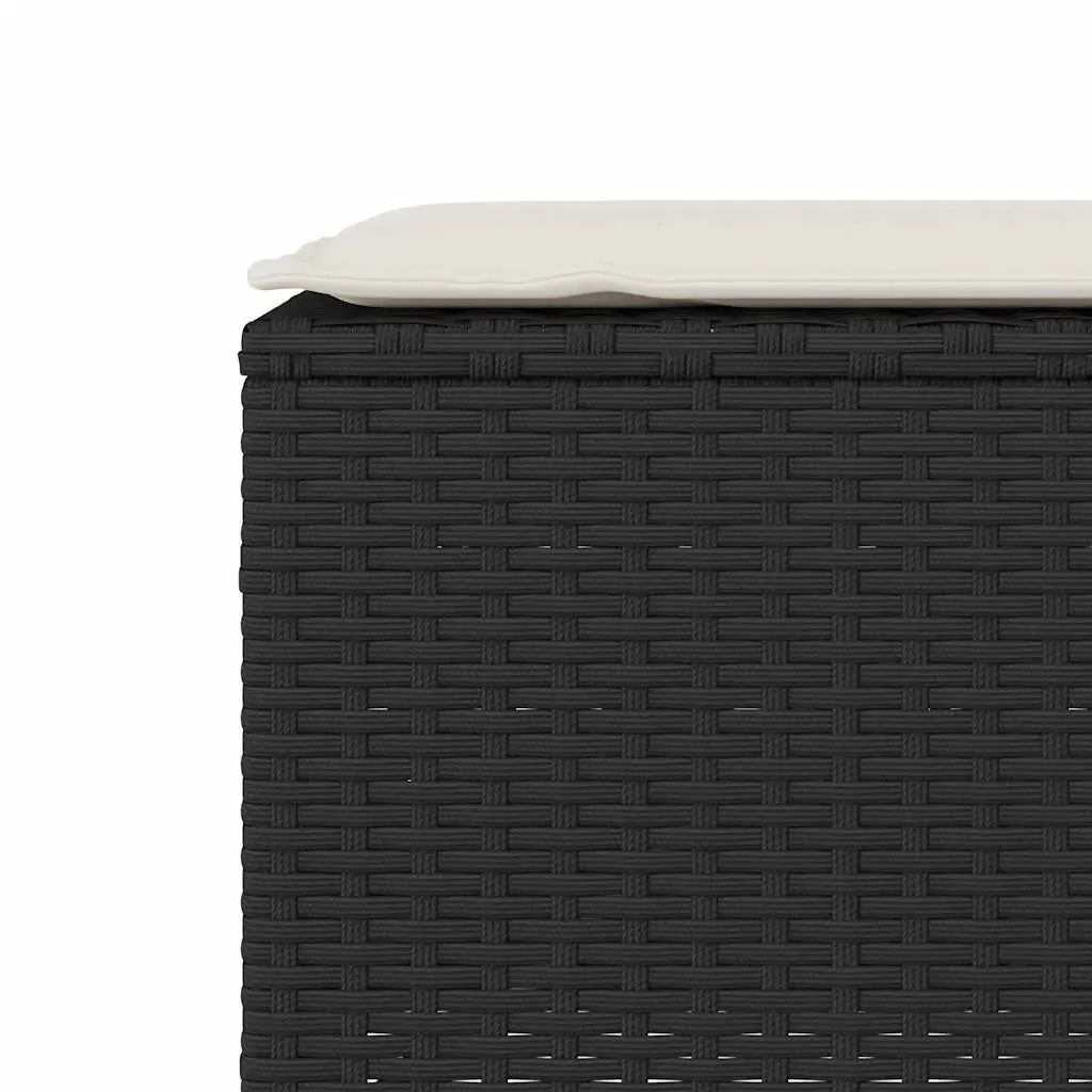 Garden Bench Outdoor Seating 110 x 30 x 40.5 cm Black Poly Rattan