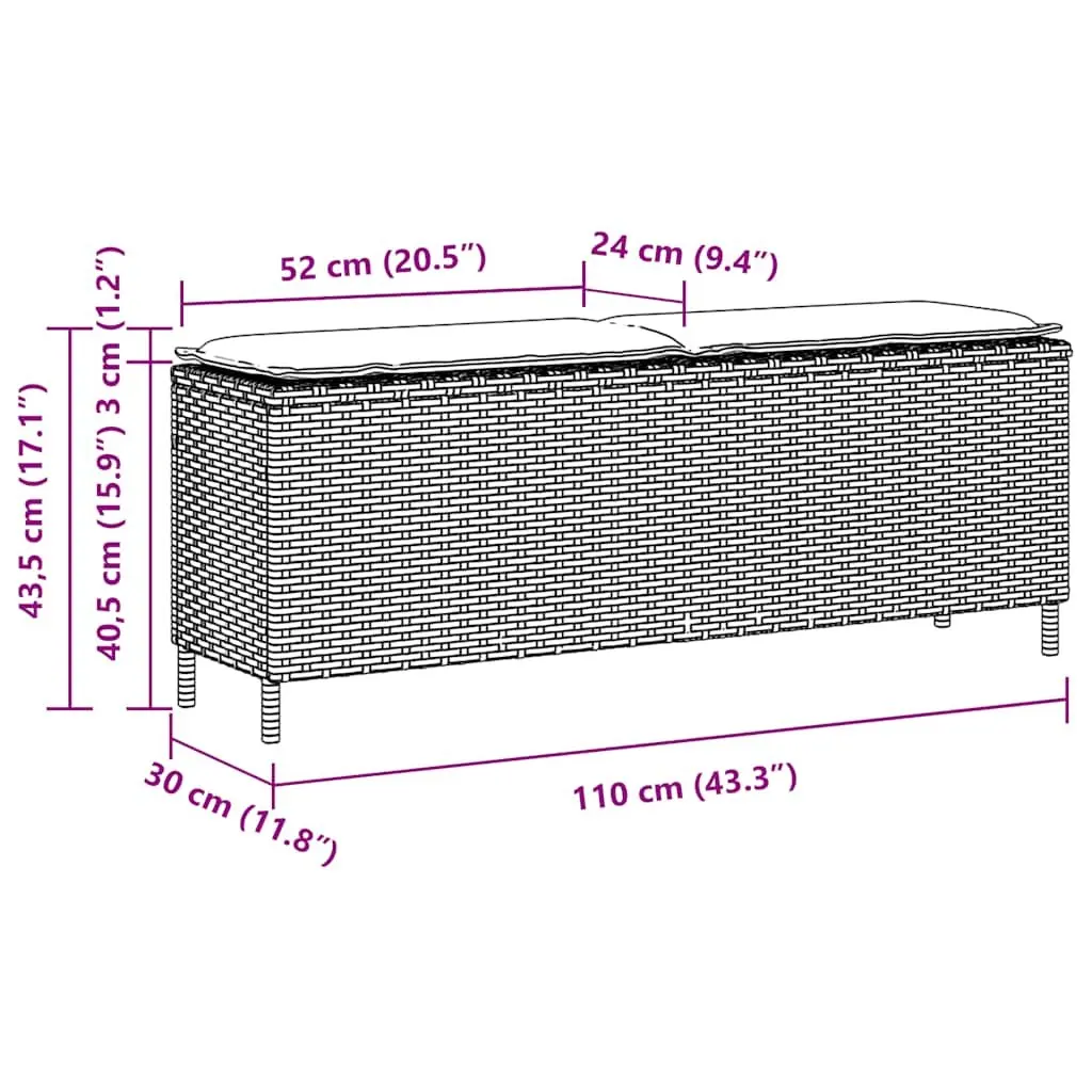 Garden Bench with Cushion