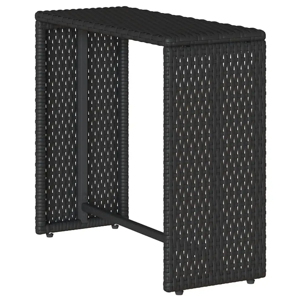 Outdoor Garden Sofa Set 5 Piece Black Poly Rattan Stackable Patio Seating