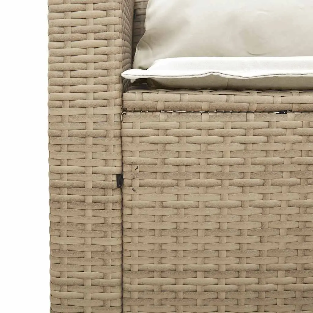 5 Piece Outdoor Sofa Set Modular Stackable Beige Poly Rattan