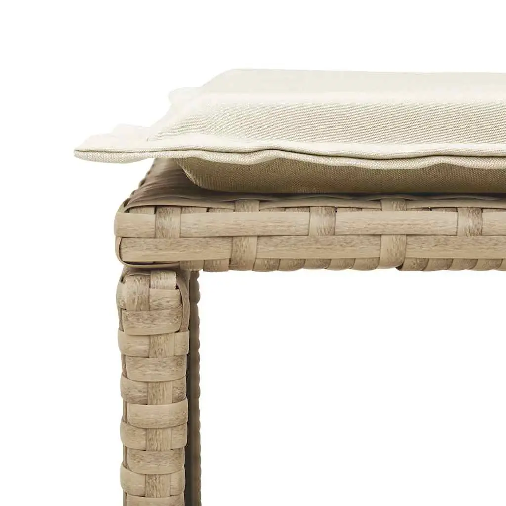 5 Piece Outdoor Sofa Set Modular Stackable Beige Poly Rattan