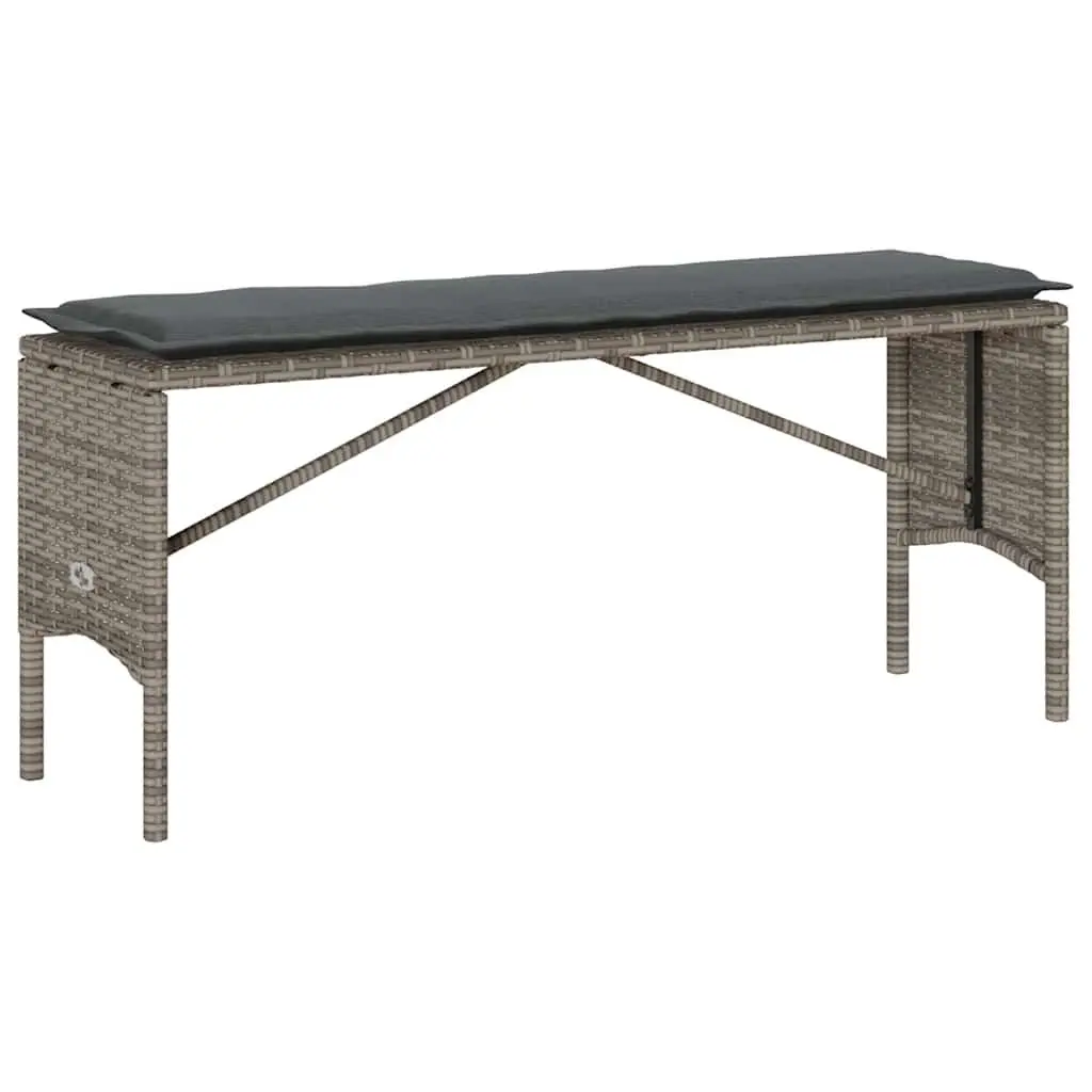 Garden Dining Set 3 Piece Outdoor Furniture Grey with Cushions Patio Table