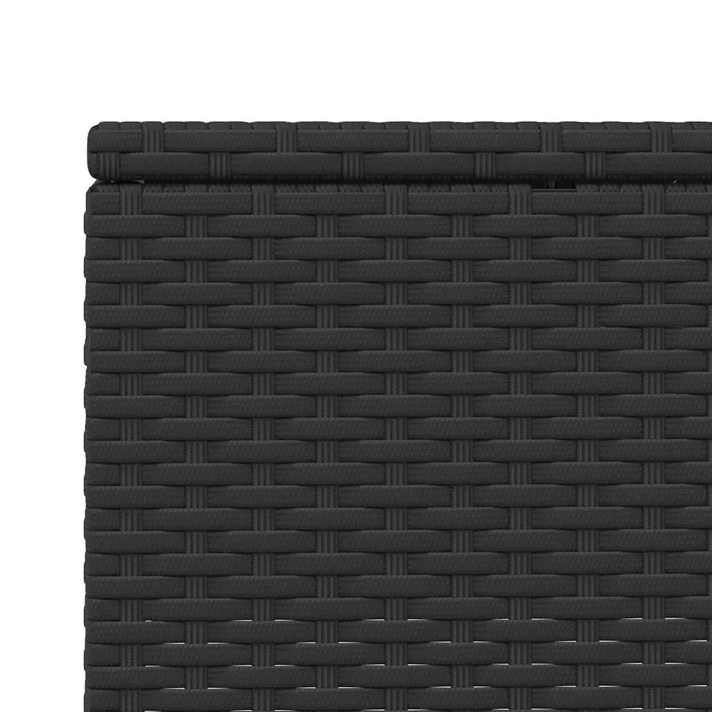 Sun Lounger Adjustable Backrest Floating Cushion Black Poly Rattan