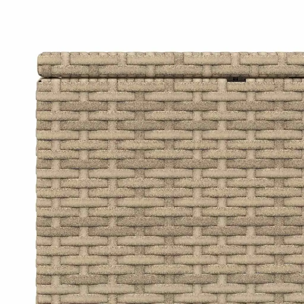 Outdoor Sun Lounger Adjustable Daybed Beige Poly Rattan with Floating Cushion