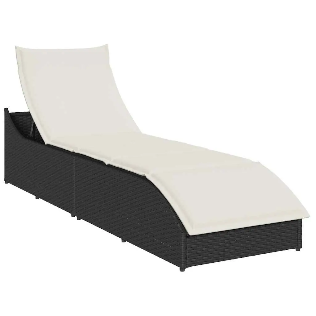 Folding Sun Lounger Outdoor Garden Chair Reclining Seat Black