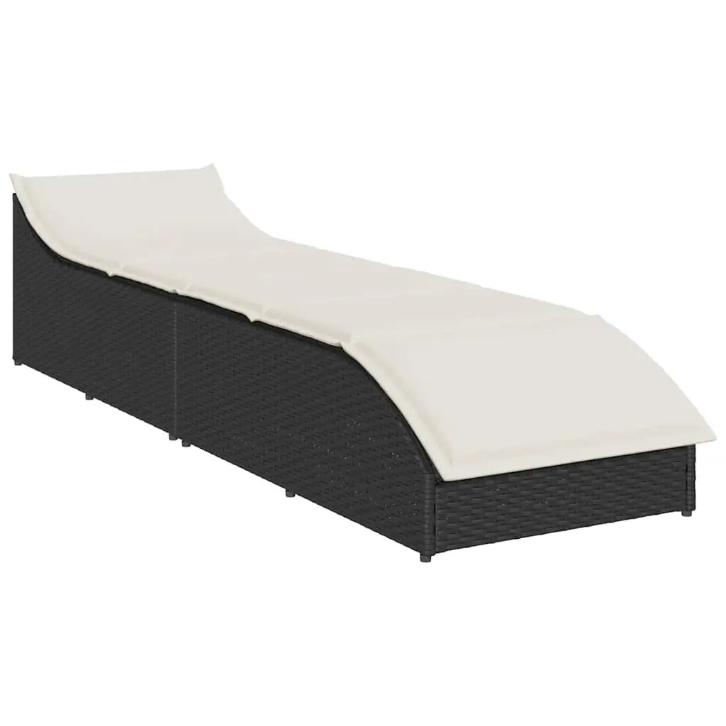 Folding Sun Lounger Outdoor Garden Chair Reclining Seat Black