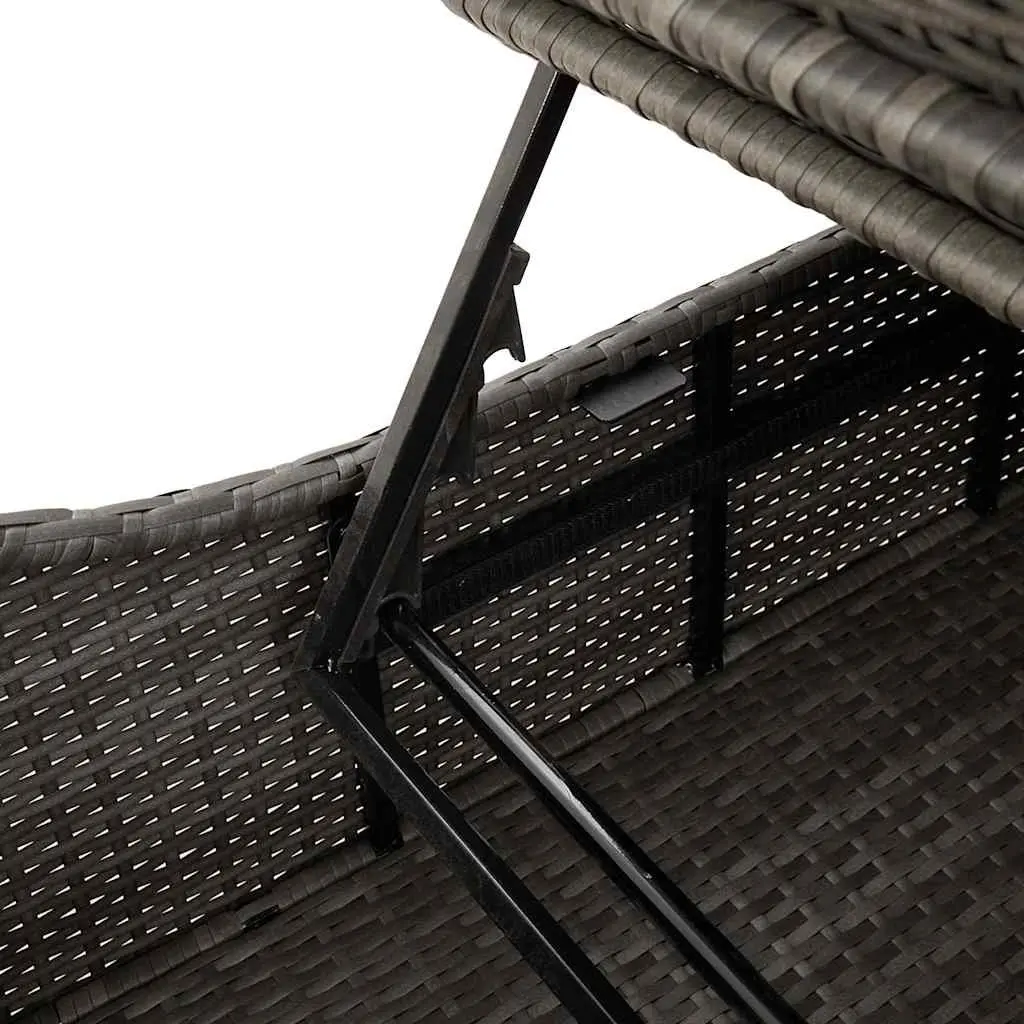 Grey Folding Lounger with Removable Cushion