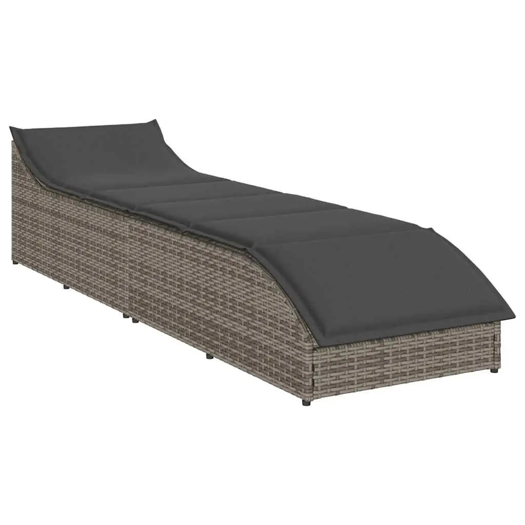 Grey Folding Lounger with Removable Cushion