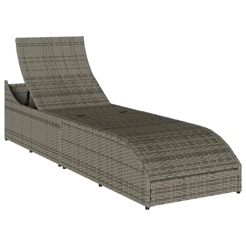 Grey Folding Lounger with Removable Cushion