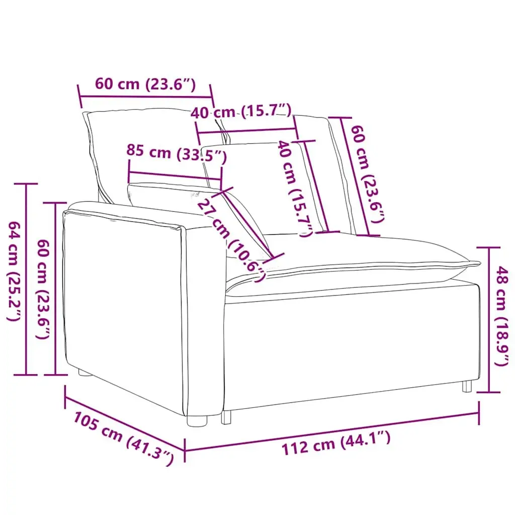 Modular Sofa Armrest End Module