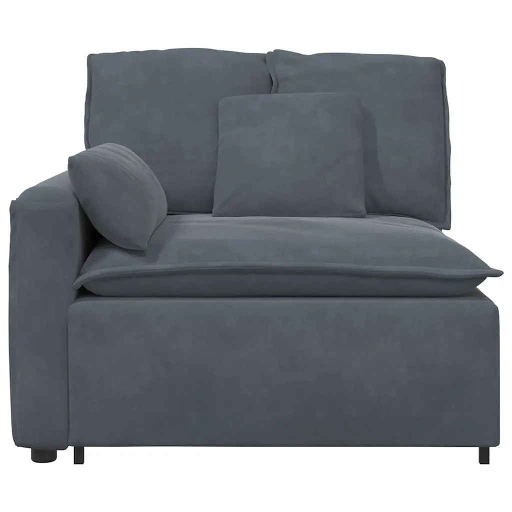 Modular Sofa Armrest End Module Grey 100cm with Cushions