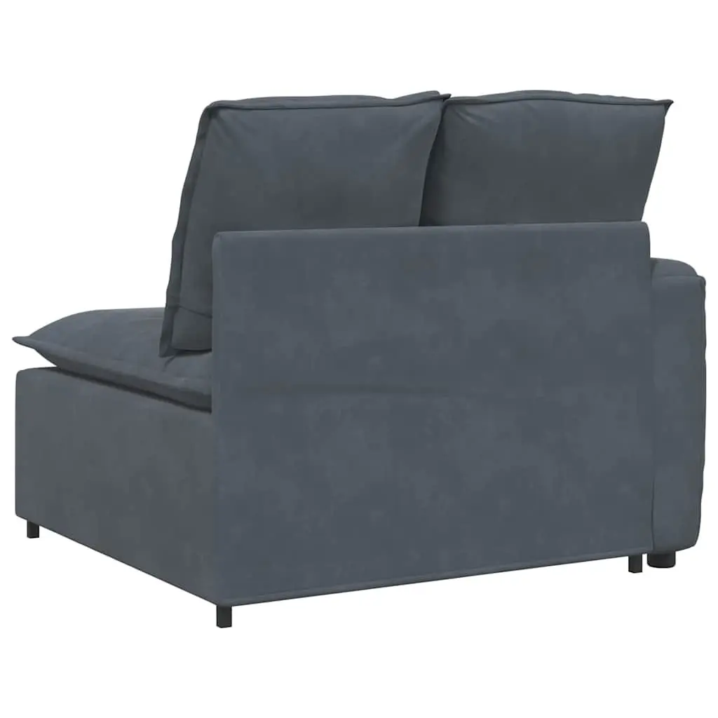 Modular Sofa Armrest End Module Grey 100cm with Cushions