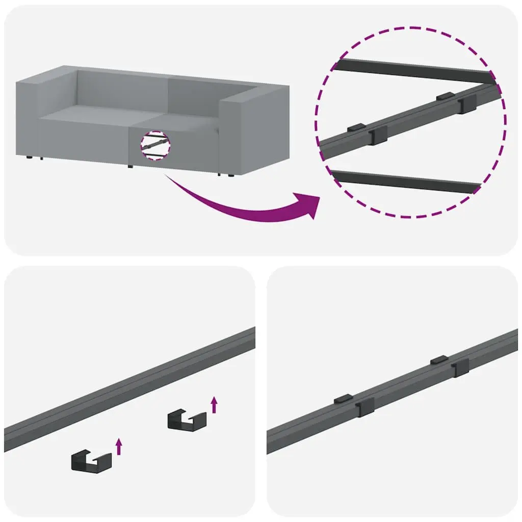 Modular Sofa Armrest End Module Grey 100cm with Cushions