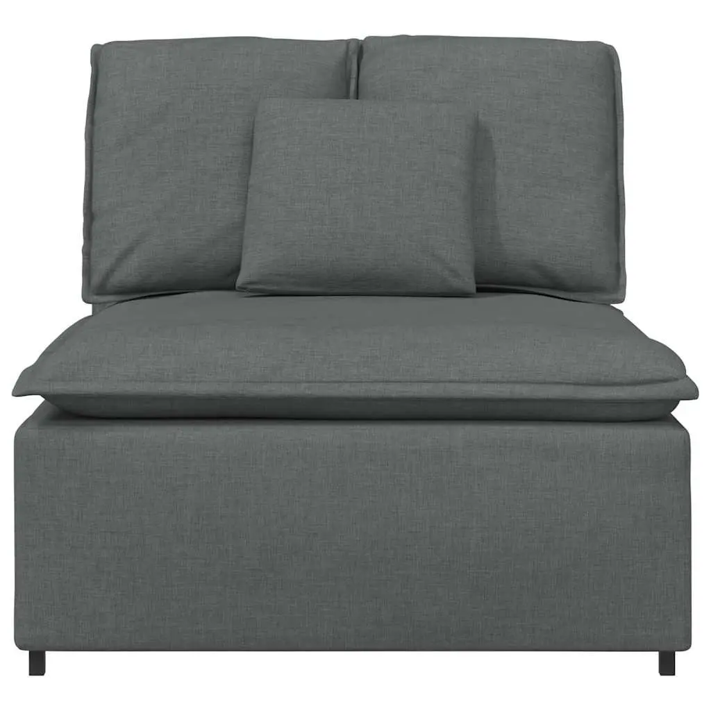 Modular Sofa Centre Module with Cushions Dark Grey 100cm Sectional Seating Unit