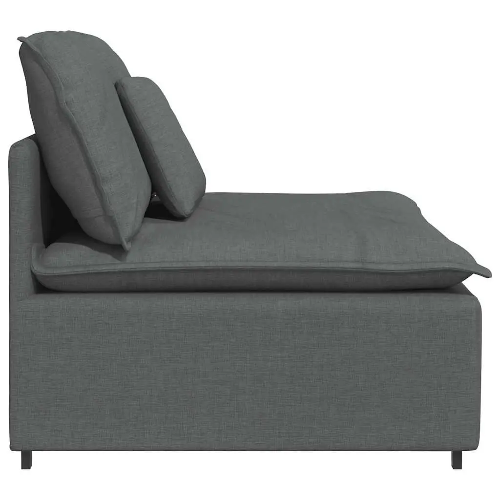 Modular Sofa Centre Module with Cushions Dark Grey 100cm Sectional Seating Unit