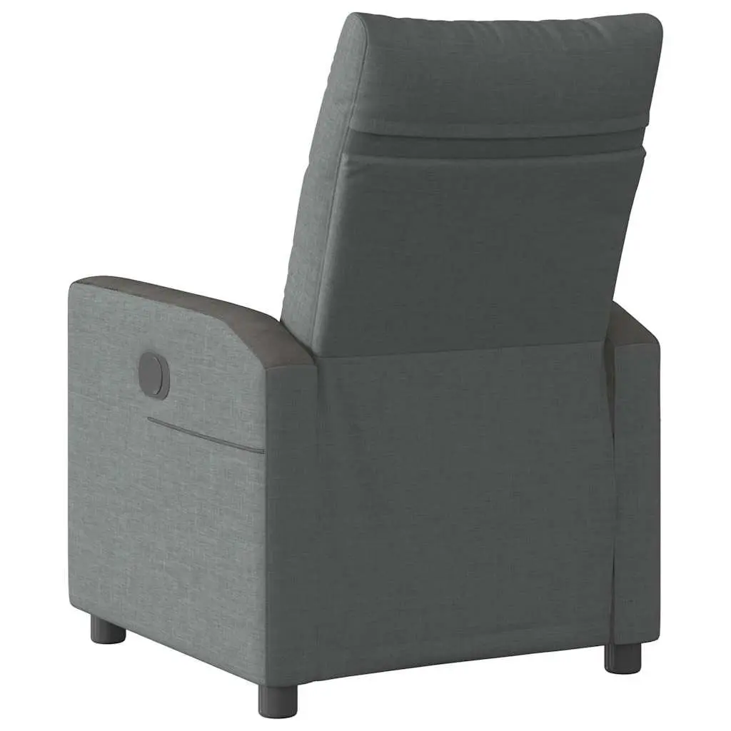 Manual Recliner Chair Grey Fabric Lounge Seat with Footrest Adjustable Backrest