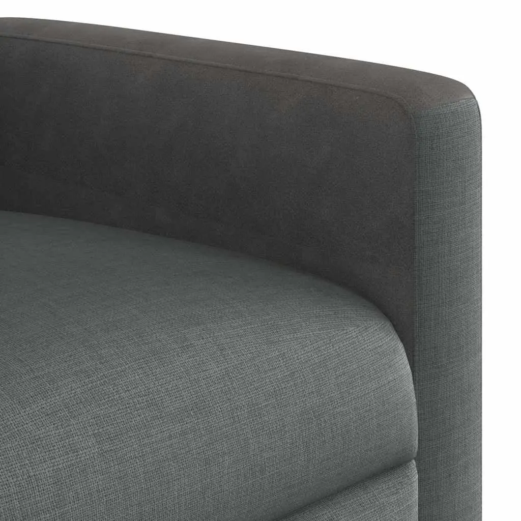 Manual Recliner Chair Grey Fabric Lounge Seat with Footrest Adjustable Backrest