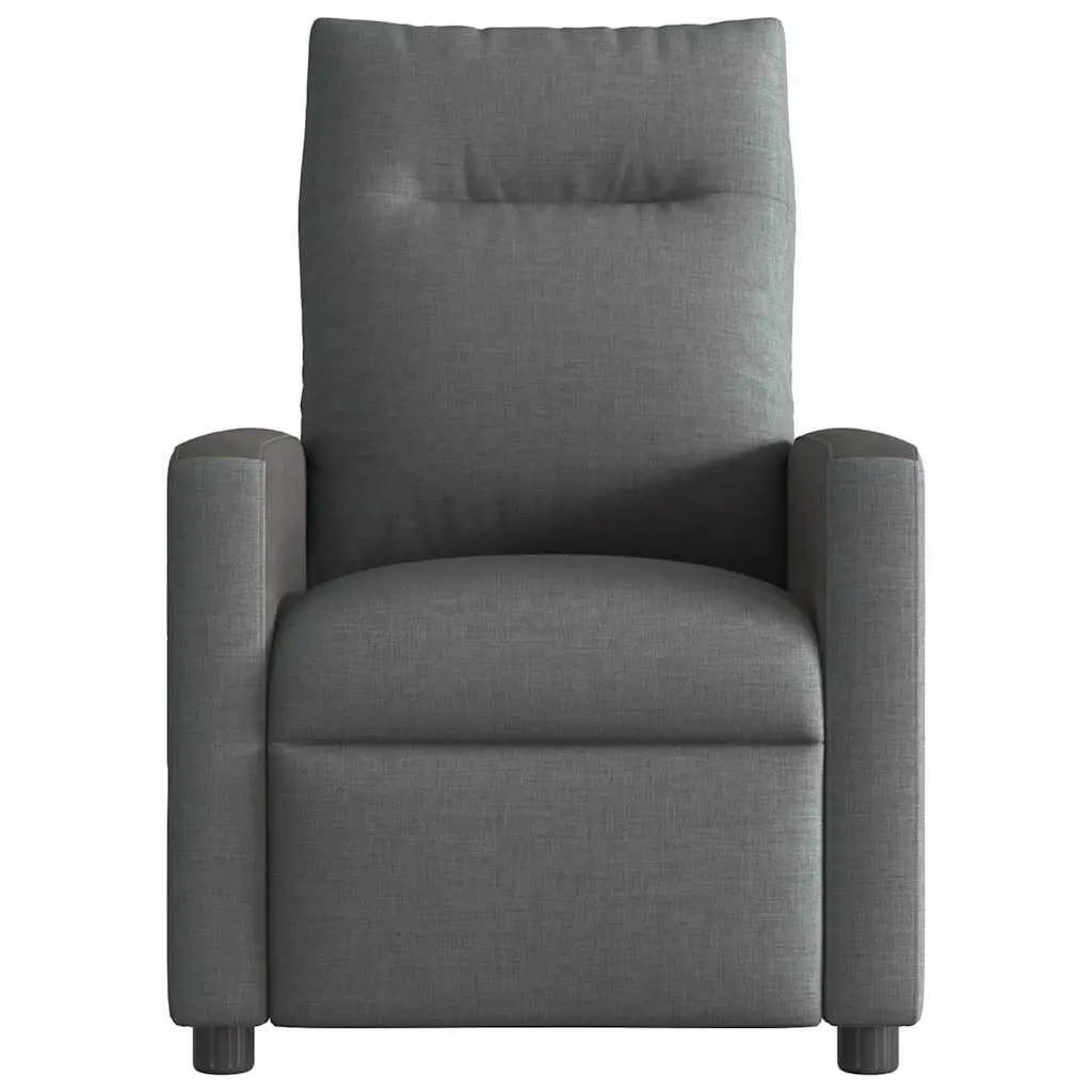 Recliner Chair Manual Vibration Massage Dark Grey Fabric Adjustable Armchair Relaxation
