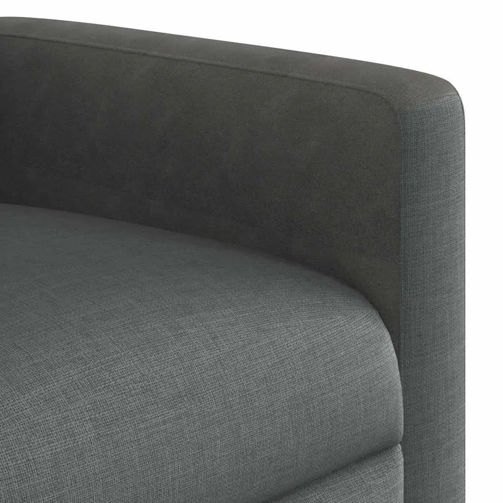Recliner Chair Manual Vibration Massage Dark Grey Fabric Adjustable Armchair Relaxation