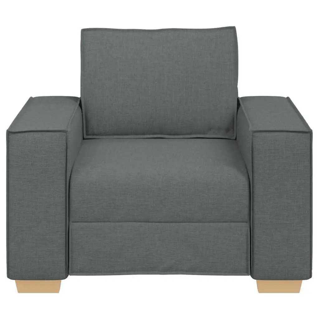 Sofa Chair Dark Grey Fabric Lounge Seat Living Room Furniture Armrest Padded