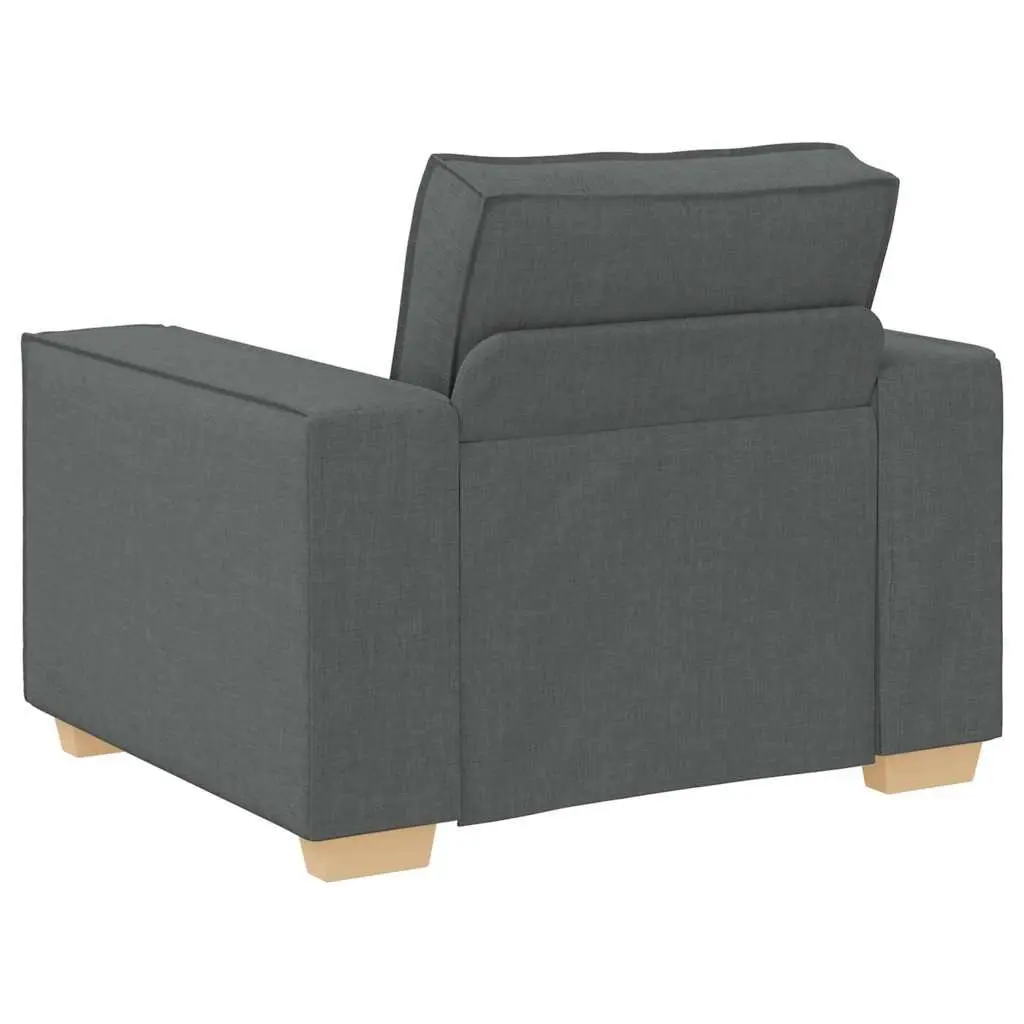 Sofa Chair Dark Grey Fabric Lounge Seat Living Room Furniture Armrest Padded
