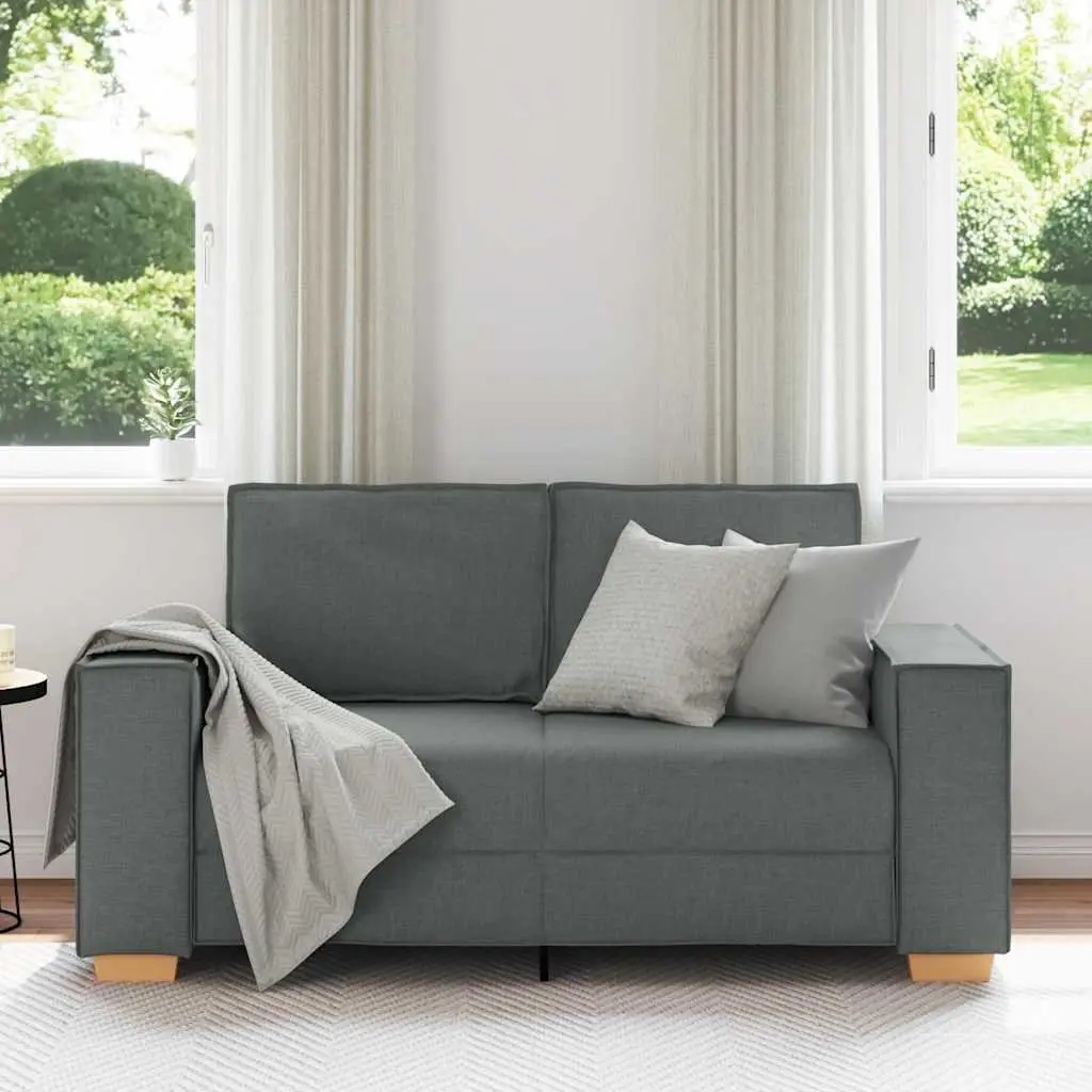 2-Seater Sofa Dark Grey 160x78x84cm Fabric Living Room Couch